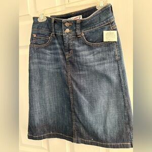 Red Engine Jean skirt